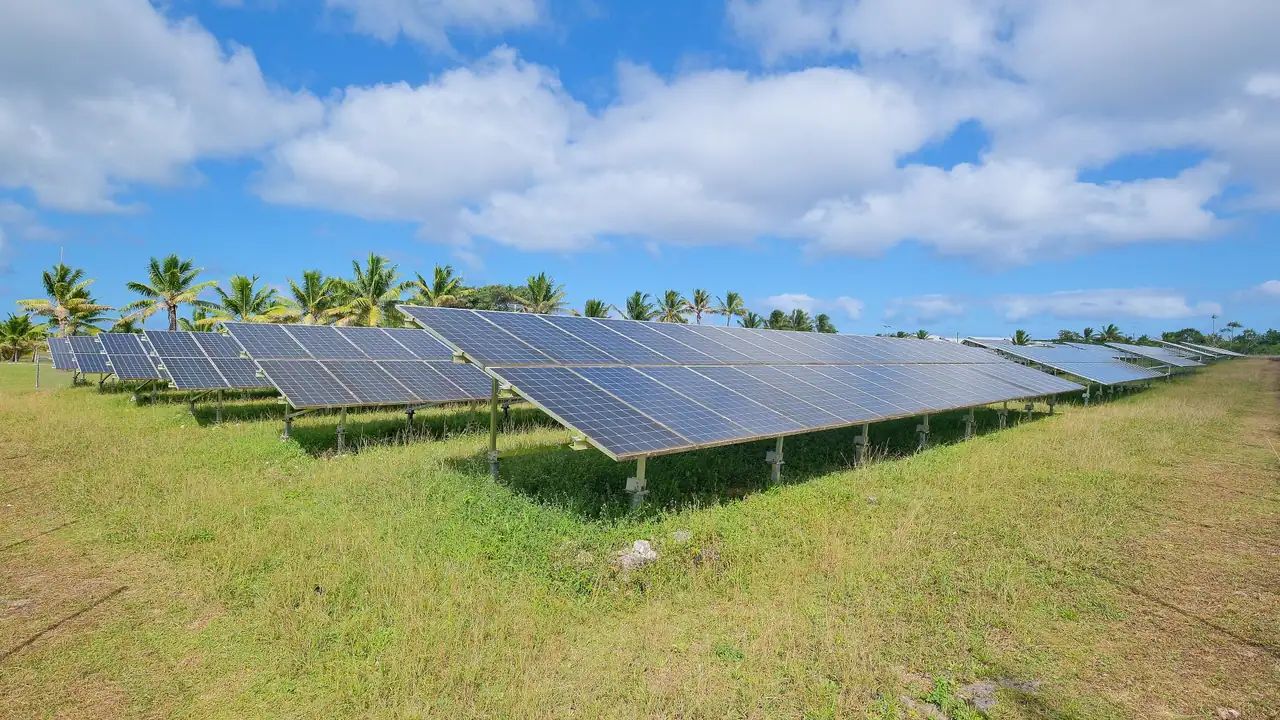 Solar power plant in a tropical setting